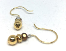 Load image into Gallery viewer, Bracelet - stretch wrap, topaz Czech rondelles, brass and gold noodles
