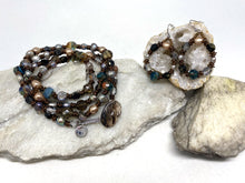 Load image into Gallery viewer, Convertible Necklace, Earring set - Czech Glass, Pearls