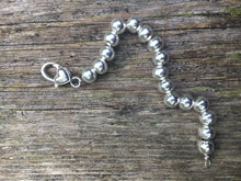 Load image into Gallery viewer, Bracelet - clasped 10 mm hollow silver beads on chain