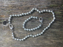 Load image into Gallery viewer, Bracelet - clasped 10 mm hollow silver beads on chain