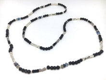 Load image into Gallery viewer, Bracelet - stretch wrap, black lava, San Diego Fog, Miyuki cubes