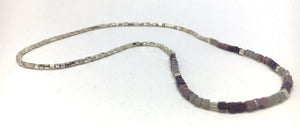Bracelet - stretch wrap, tiny glass cubes, metallic Miyuki cubes and hex beads